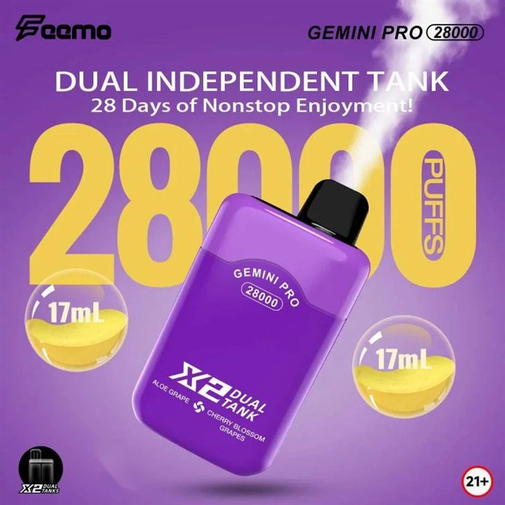 Feemo Gemini Pro 28000 Puffs Togħma Doppja